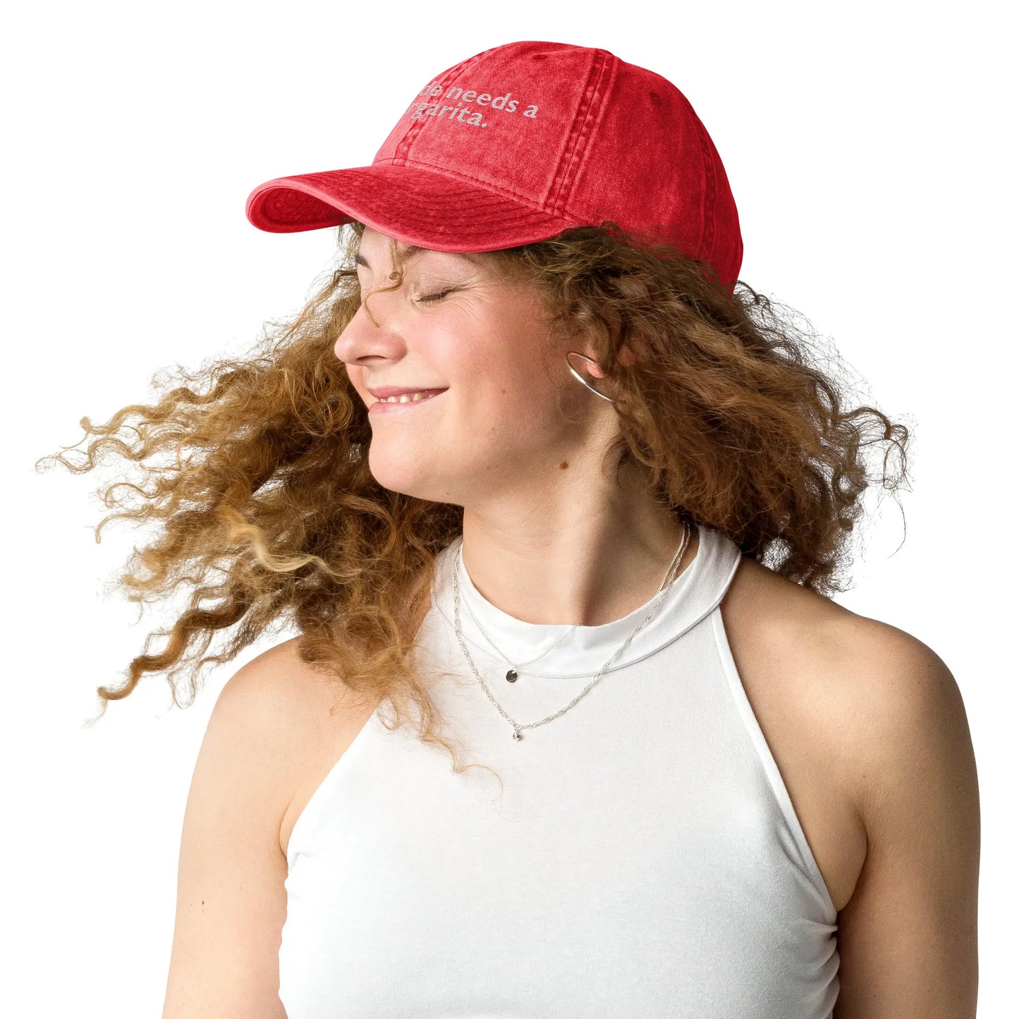 THE BRIDE NEEDS A MARGARITA Vintage-Cap Red